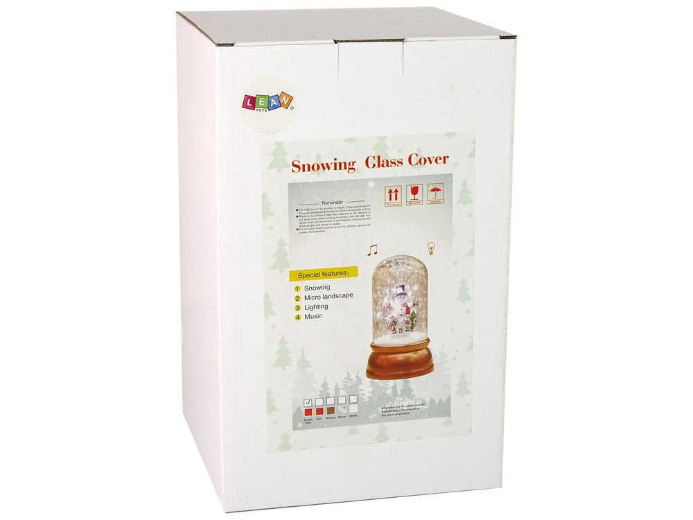 Vánoční ozdoba se sněhem a Mikulášem – kopule červená