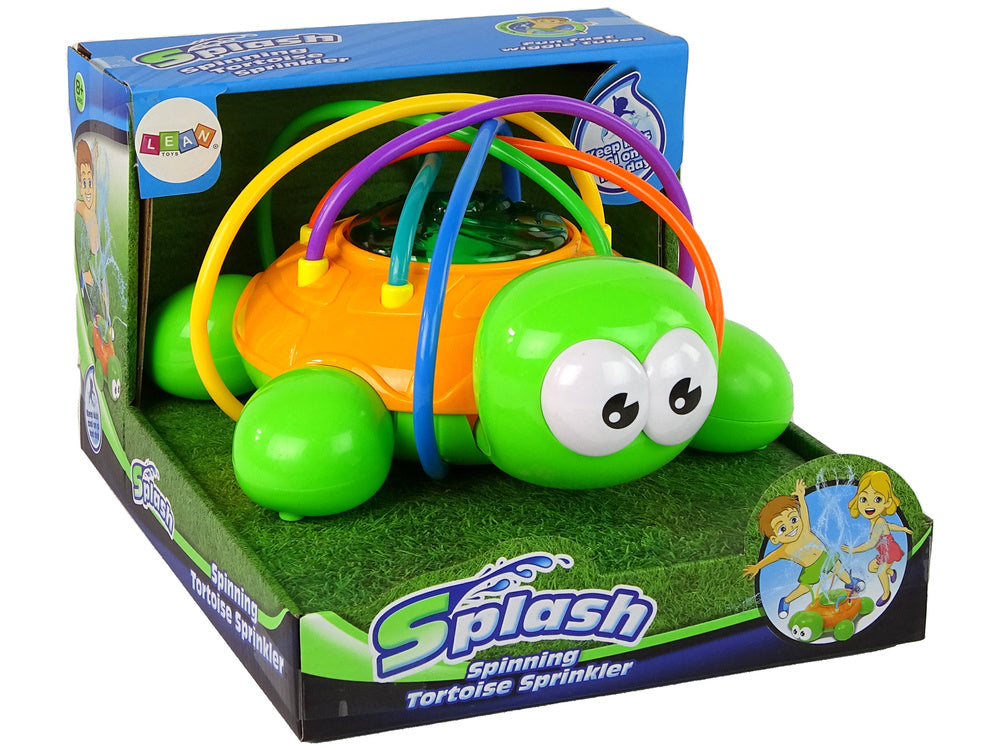 Vodní fontána želva s barevnými hadičkami pro zahradu zelená