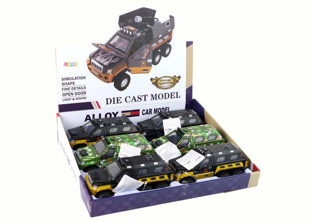 Vojenské auto s dělem – zvuky světla 3 barvy | hračka