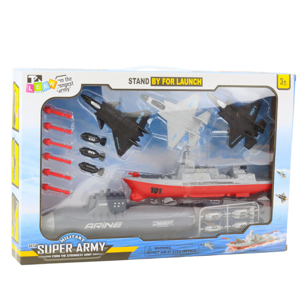 Vojenský set letadlová loď ponorka – stíhačky rakety