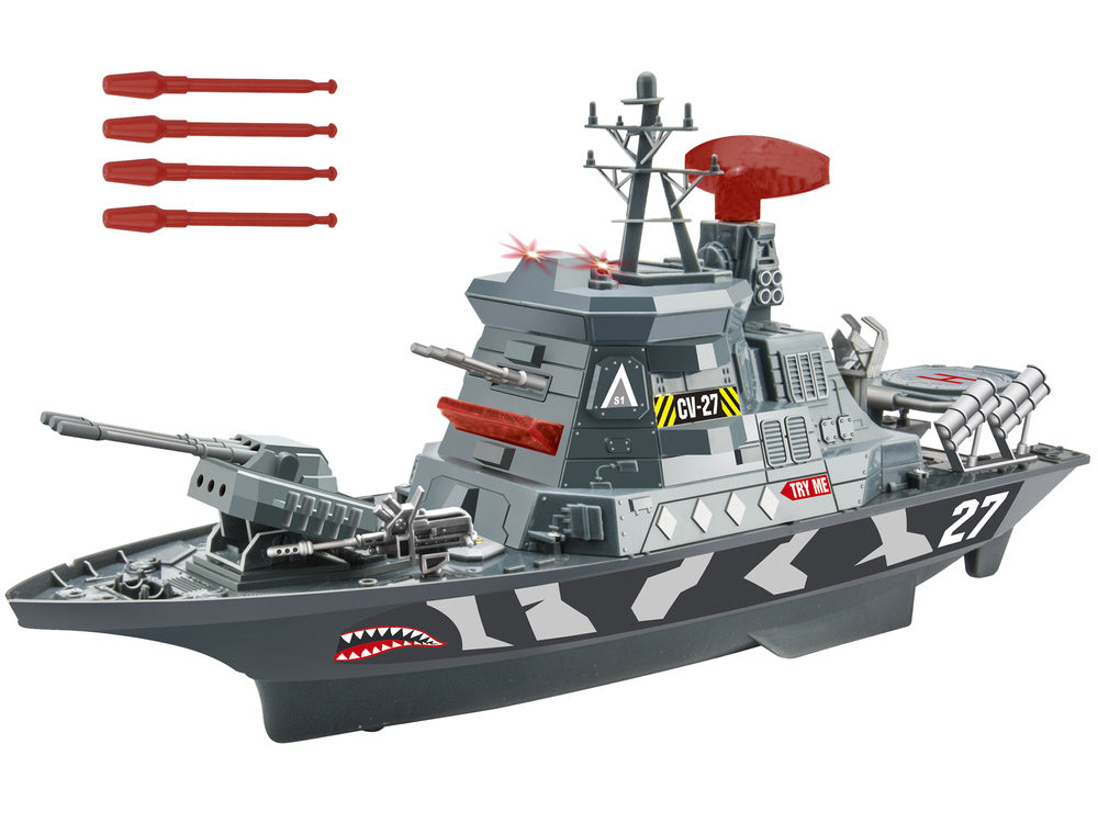 Vojenský set s bojovým válečným lodí – světla a zvuky