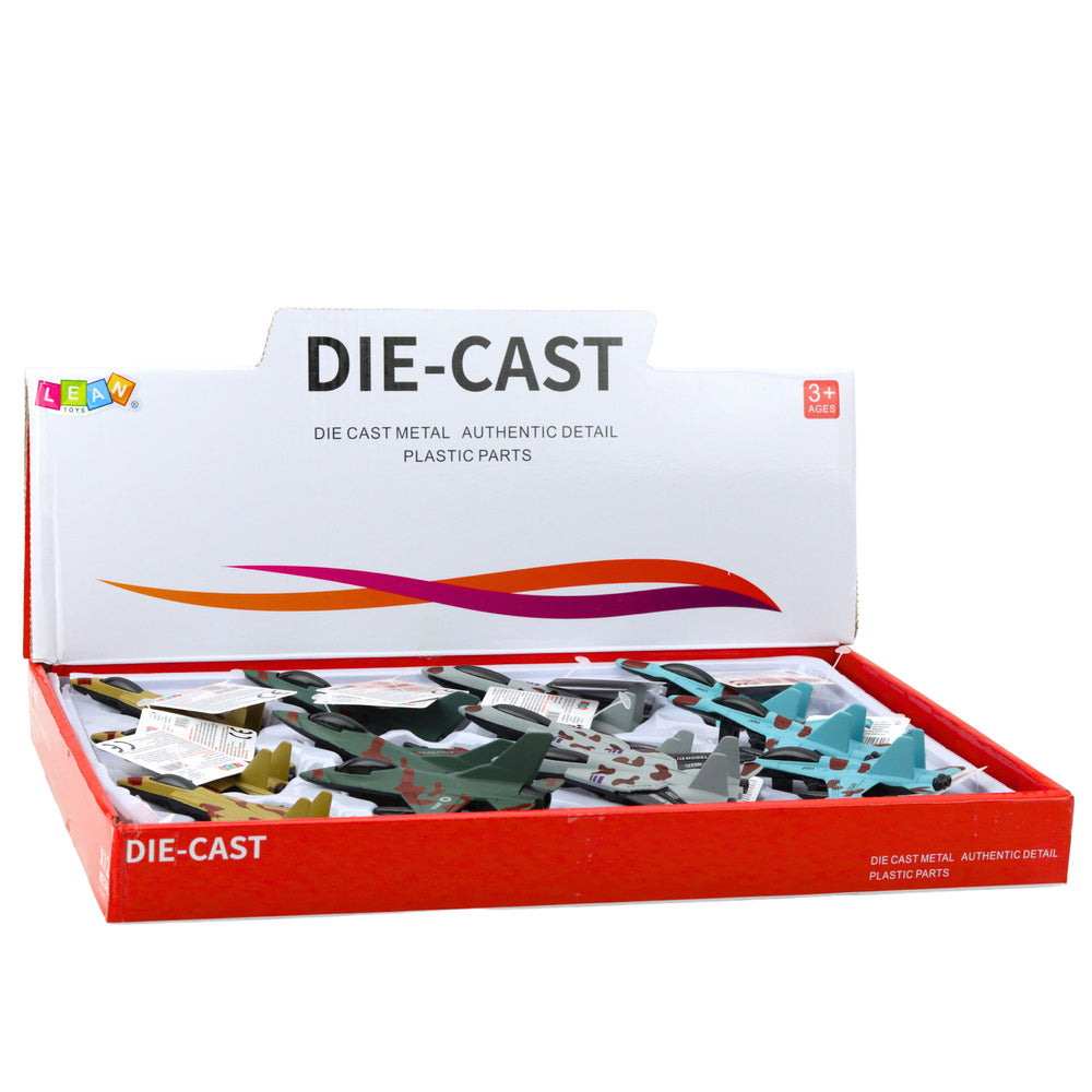 Vojenský stíhač s frikčním pohonem kovový 11cm mix barev