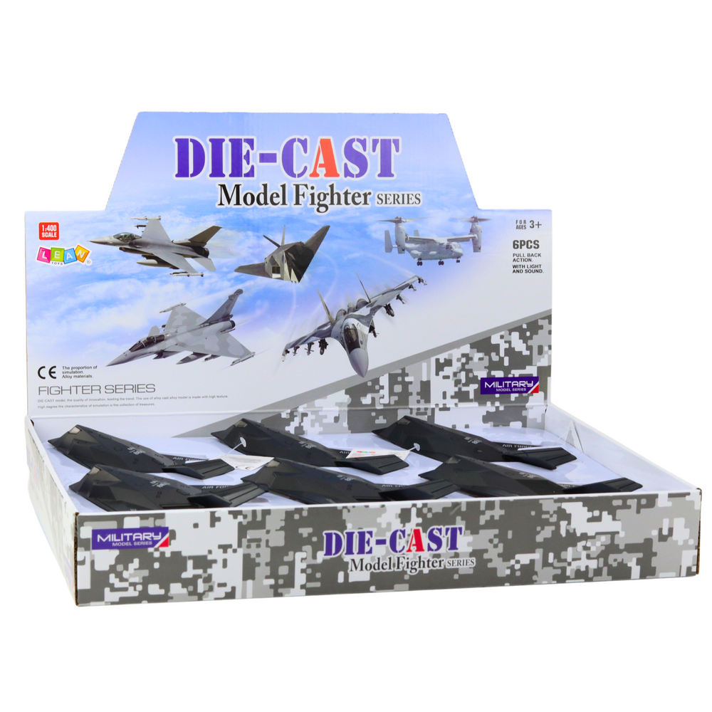 Vojenský stíhací letoun 1:400 – se světly a zvuky | černý