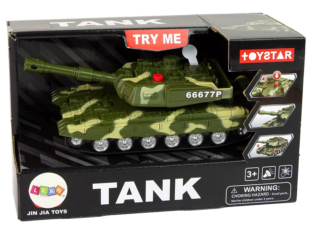 Vojenský tank s třecím pohonem zvuky a světly