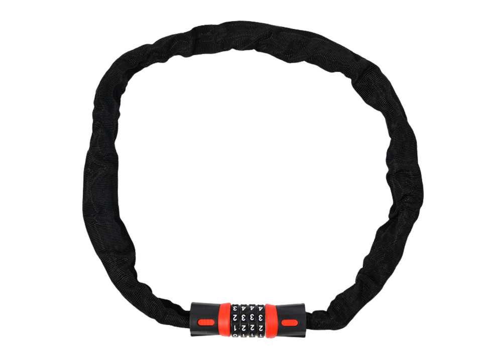 Zámek na kolo číselný 5místný kód řetěz 60 cm ocel