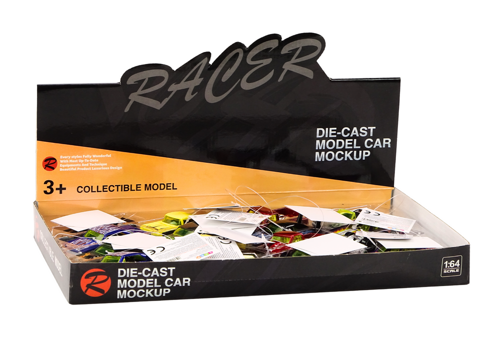 Závodní autíčko kovové s pružným motorem 1:64 8cm