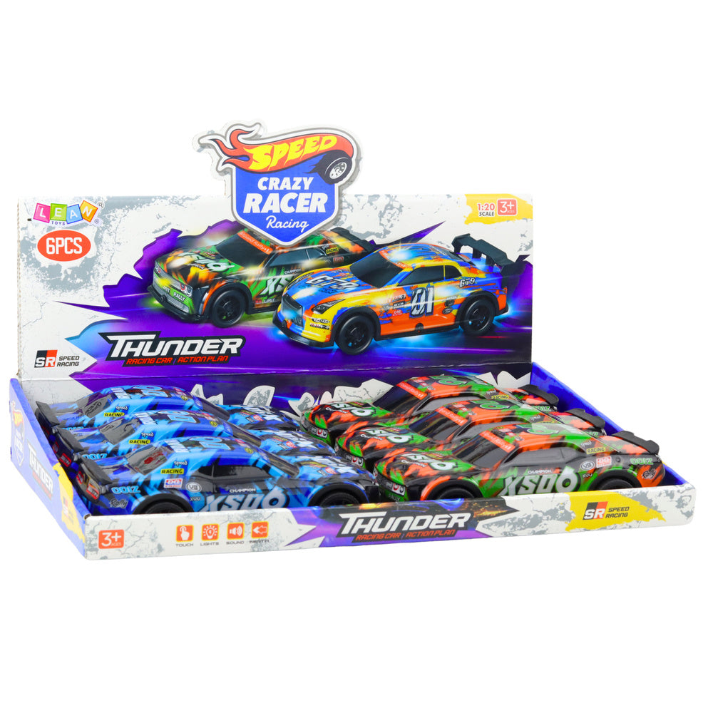 Závodní auto XS06 – s třecím pohonem světly zvuky | oranžové