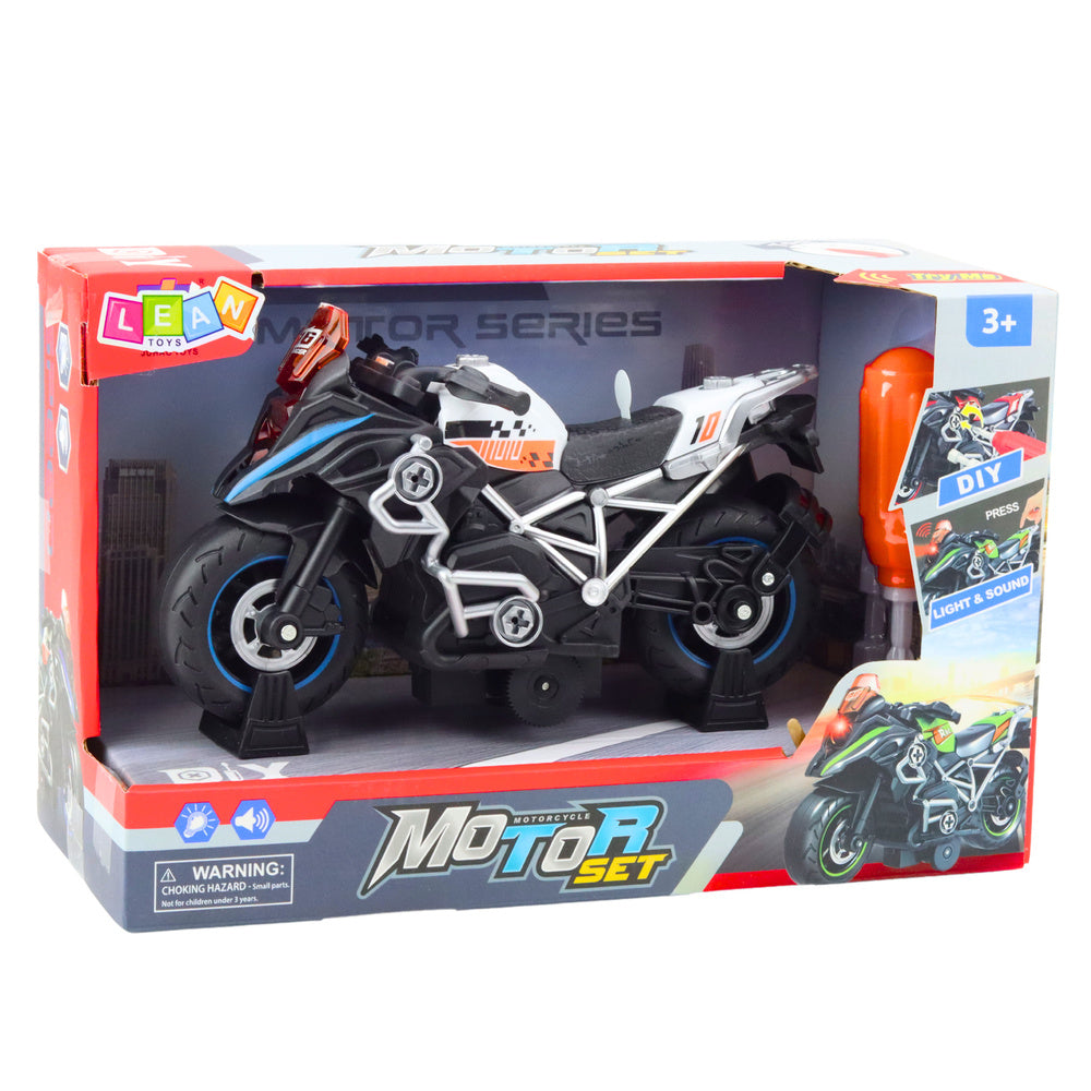 Závodní motocykl k sestavování – se šroubovákem | černý