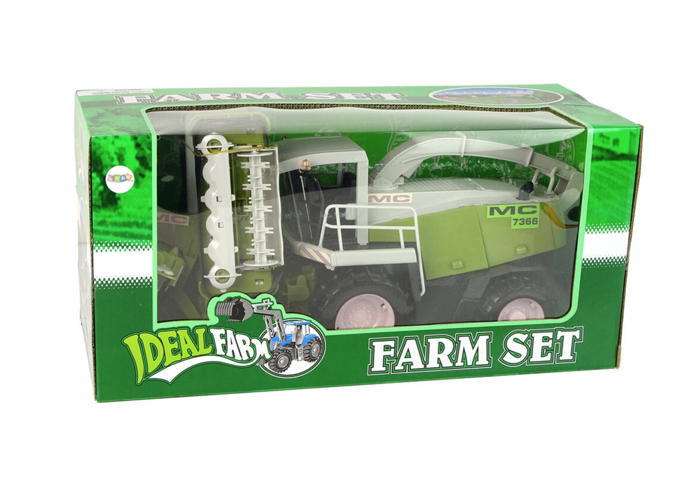 Zemědělský kombajn MC 7366 s pohyblivými částmi zelený