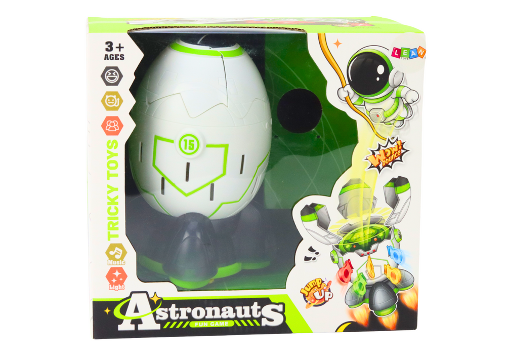 Zručnostní hra kosmonauta vyskakujícího z rakety se světlem a zvukem