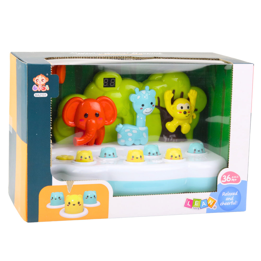 Zručnostní hra se zvířátky – s kladívkem a počítadlem