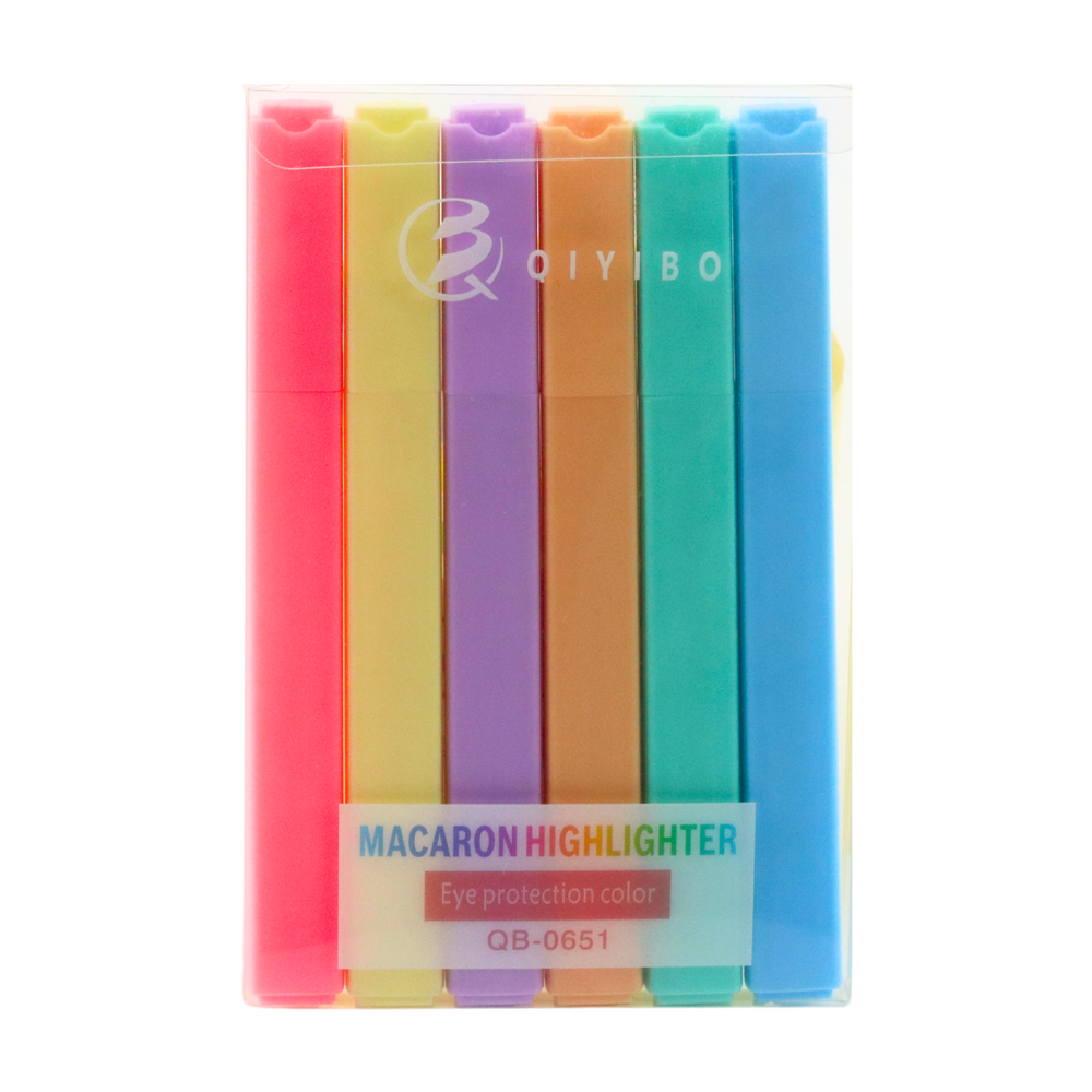 Zvýrazňovače barevné školní kancelářské sada 6 kusů