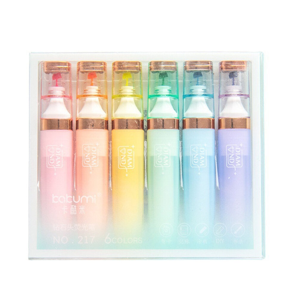 Zvýrazňovače pastelové se zlatými prvky 6 kusů – Toys