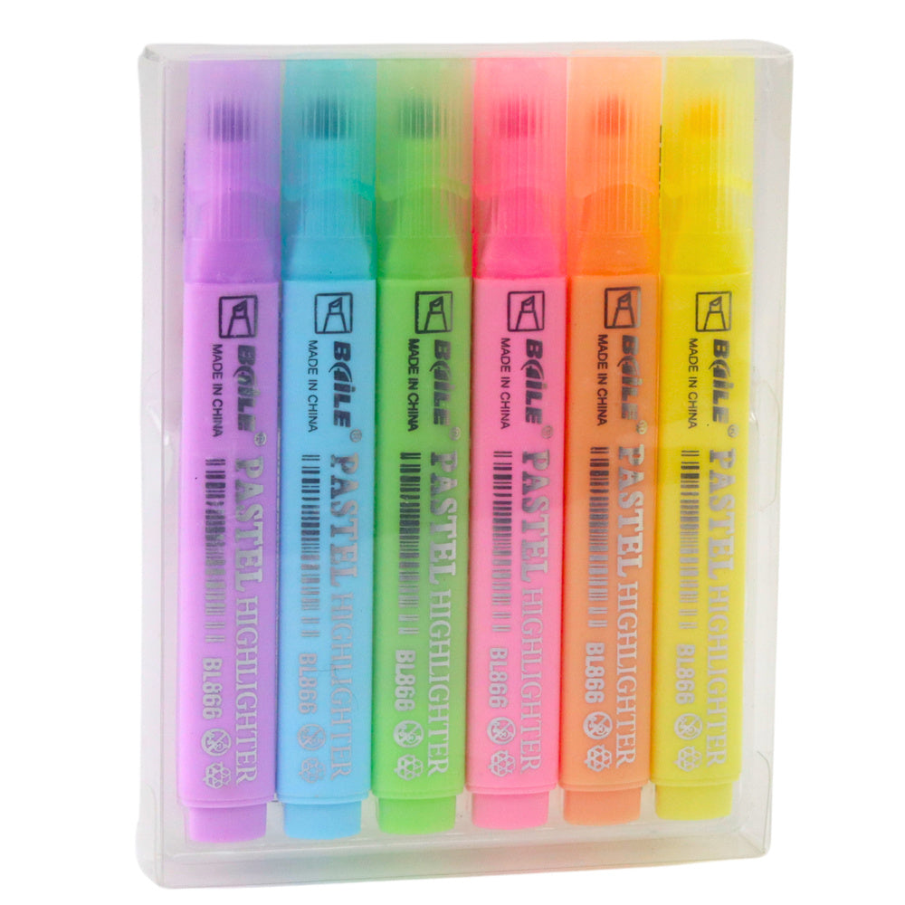 Zvýrazňovače pastelové školní – barevné 6ks | kancelářské