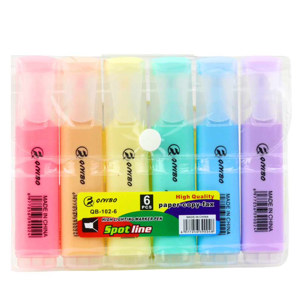 Zvýrazňovače v pouzdře pastelové barvy 6 kusů