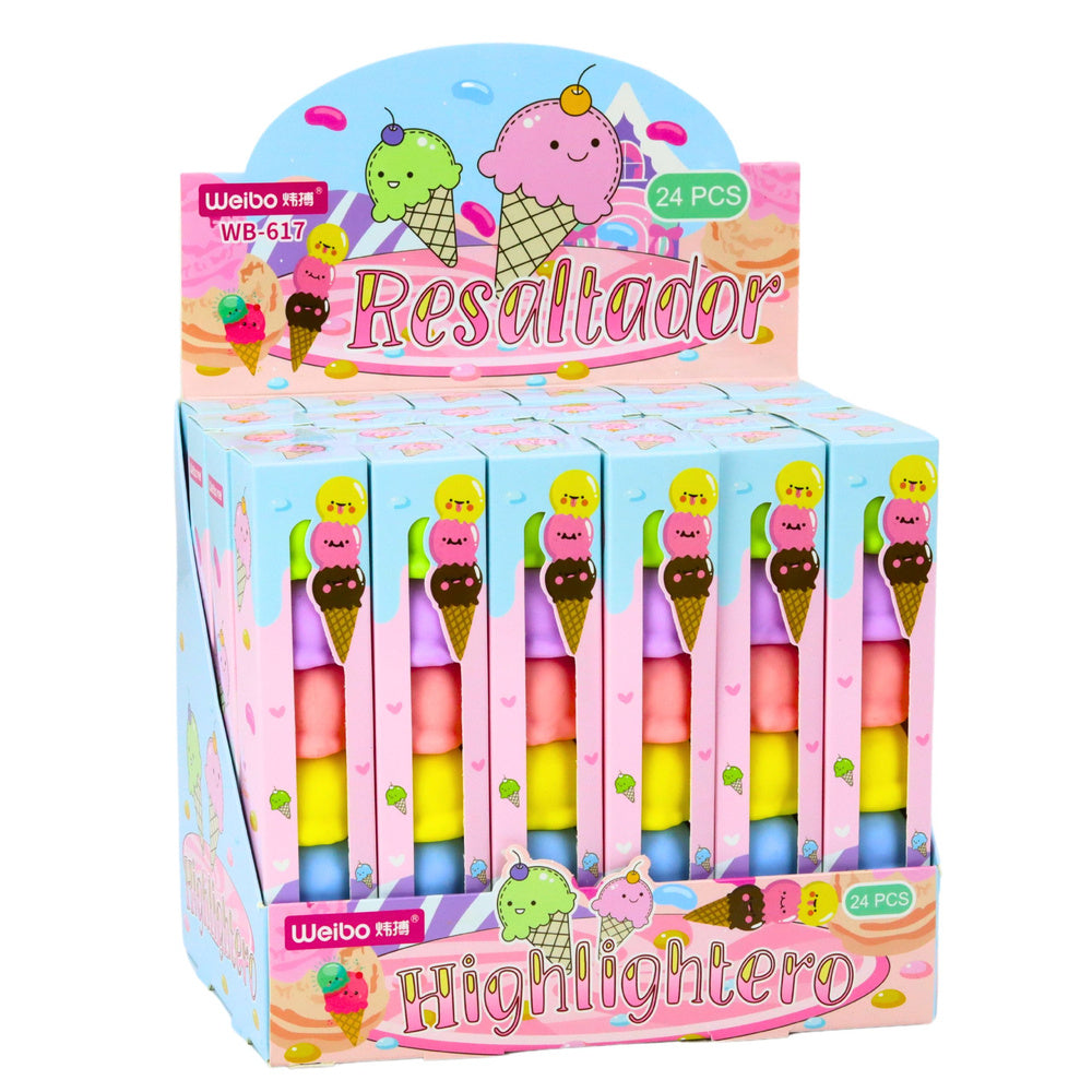 Zvýrazňovače ve tvaru zmrzliny – 5 pastelových barev 18cm