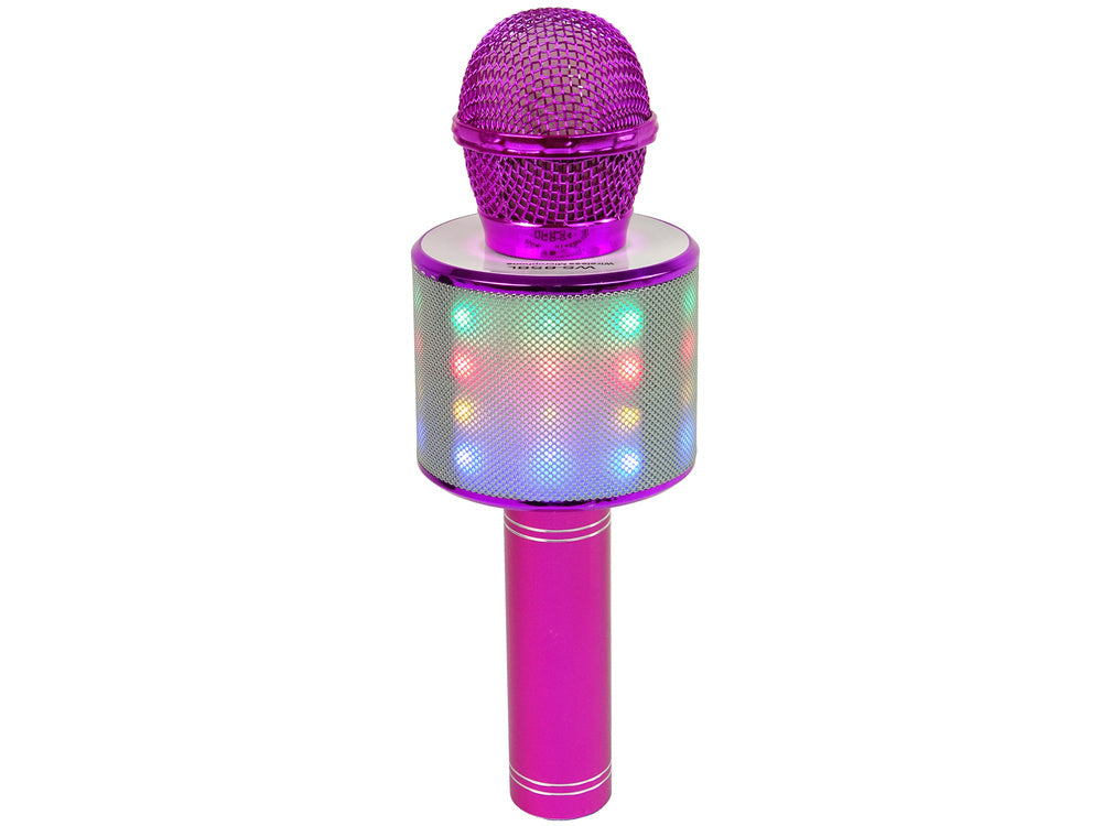 Wireless Microphone USB Speaker Karaoke Recording Model WS-858 Pink