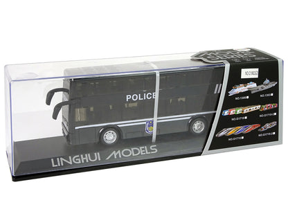 Black Double-decker Police Bus with Pull Down Sound