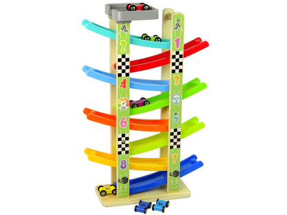 Wooden Slide Car Track 8 floors Cars