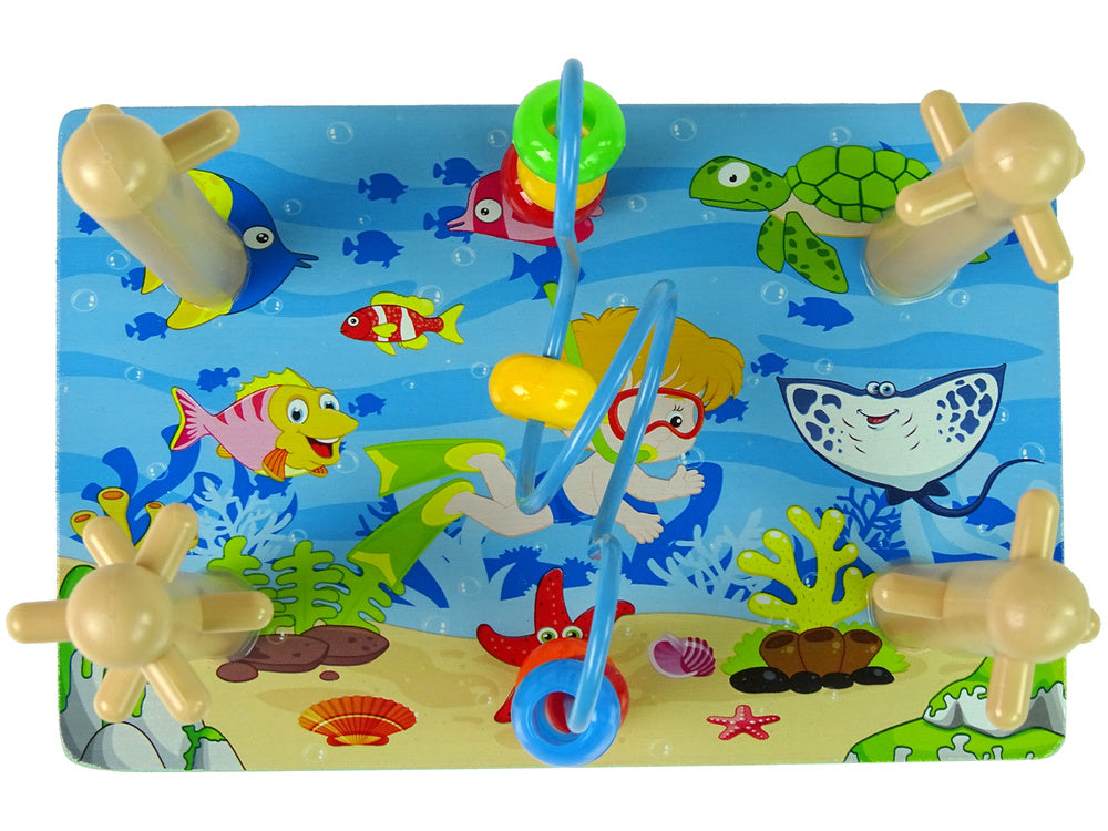 Wooden Bricks Sorter Sea World Educational Beads