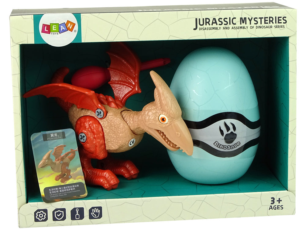 Set Dinosaur Pterodactyl with Egg DIY Screwdriver Red