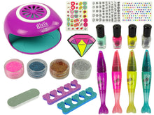 Large Nail Painting Set Nail Pens Glitter Stickers Dryer