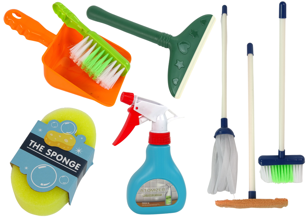 Cleaning Set 11in1 for children mop bucket dustpan spray sponge