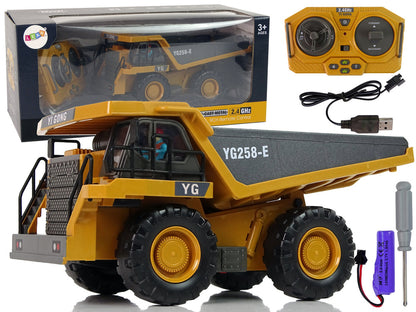 RC sklápěcí nákladní auto s dálkovým ovládáním 2.4G – žluté