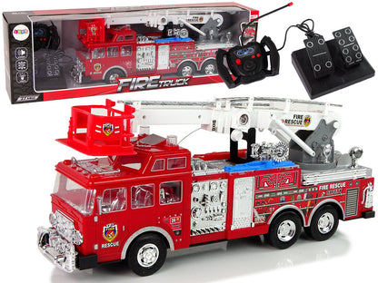 RC hasičské auto s výsuvným žebříkem a pedály – 50 cm