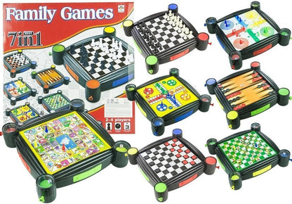 Games Set 7in1 Checkers Chinese Snakes and Ladders