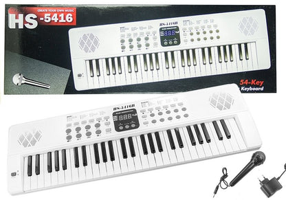 Keyboard Organy HS5416 54 Klawisze Biały 70 cm