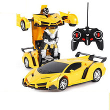 Auto robot transformer s dálkovým ovládáním 2v1 – žlutý