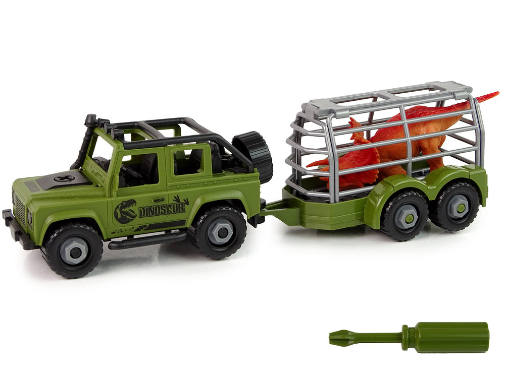 Dinosauří terénní transportér s dinosaurem – DIY stavebnice