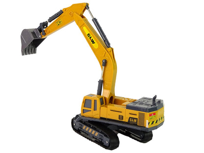 Žlutý bagr na pásech 1:55 – stavební vozidlo Caterpillar