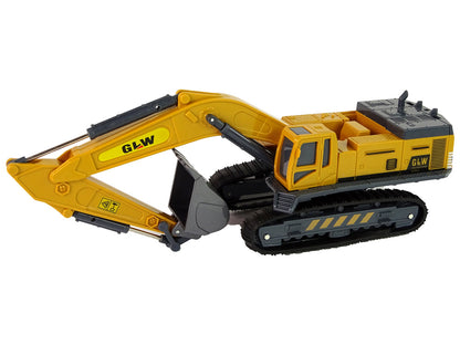 Žlutý bagr na pásech 1:55 – stavební vozidlo Caterpillar