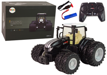 RC traktor na dálkové ovládání 2.4G s kovovým tělem – černý