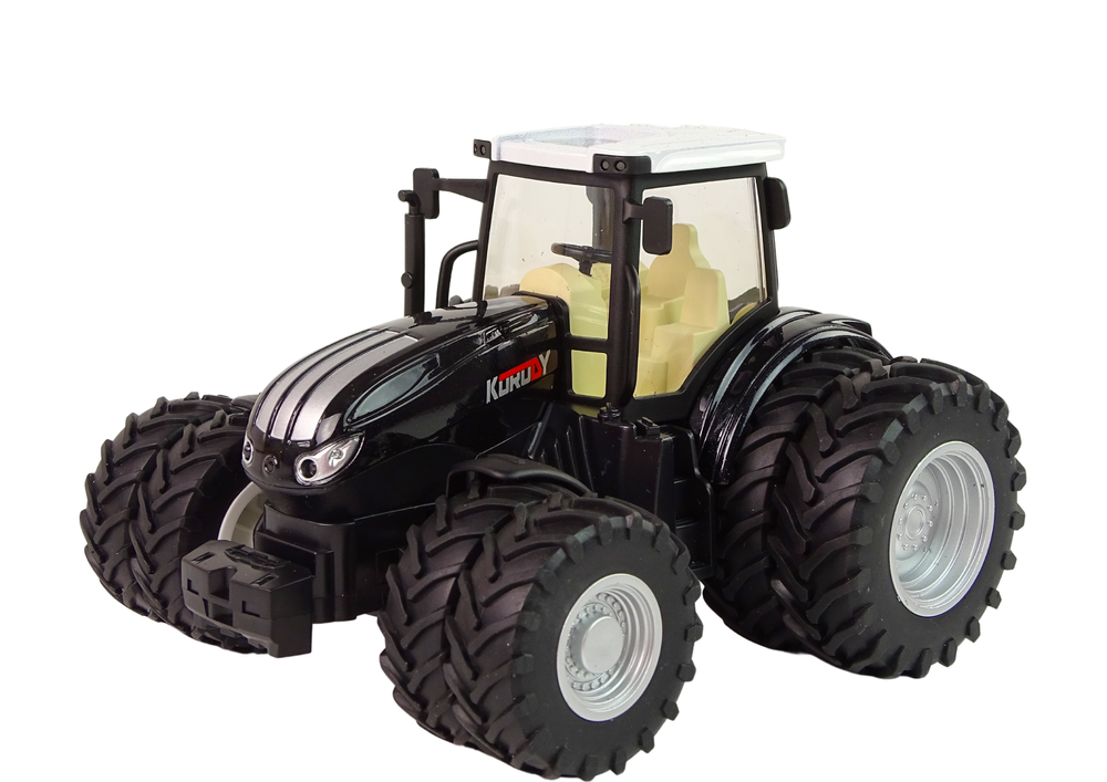 RC traktor na dálkové ovládání 2.4G s kovovým tělem – černý