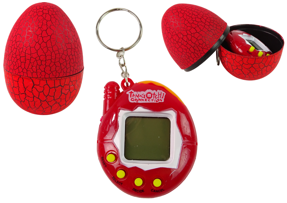 Tamagotchi ve vajíčku – elektronický mazlíček pro děti – červený