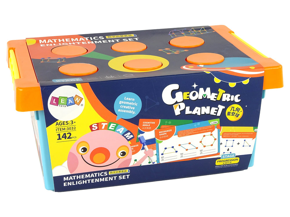 3D stavebnice geometrických tvarů – 142 dílů s úkoly