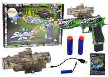 Elektrická pistole 2v1 na vodní kuličky a šipky, zelená