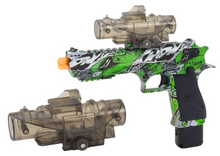 Elektrická pistole 2v1 na vodní kuličky a šipky, zelená