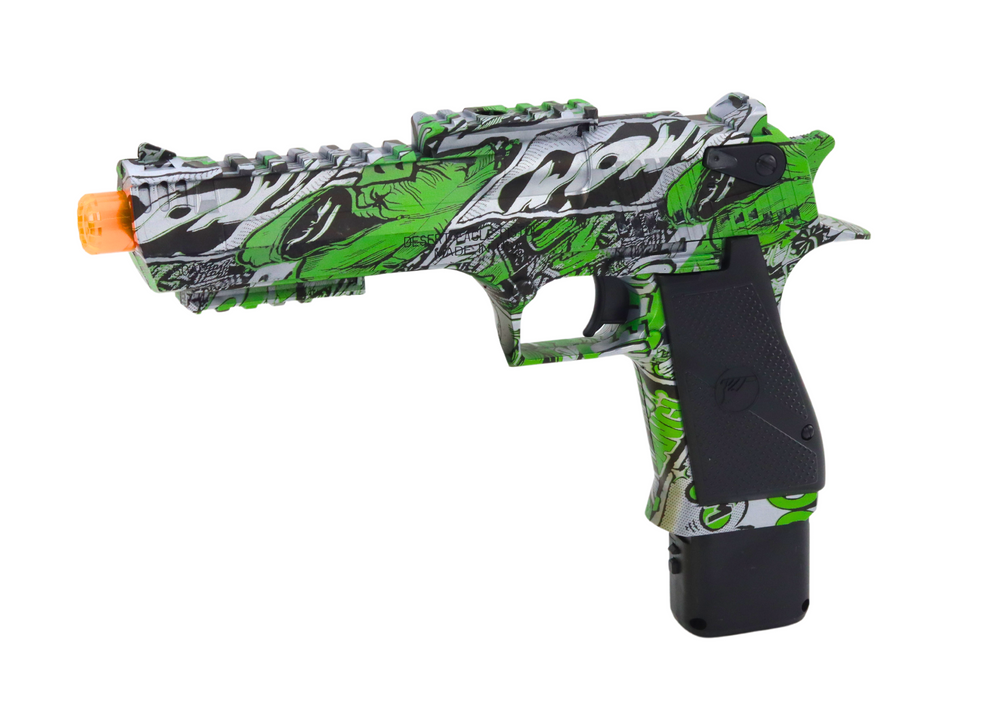 Elektrická pistole 2v1 na vodní kuličky a šipky, zelená