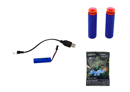 Elektrická pistole 2v1 na vodní kuličky a šipky, zelená