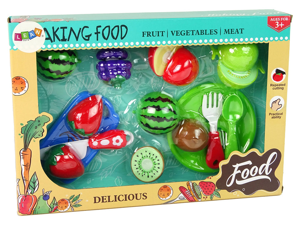 Sada ovoce na krájení se 6 druhy ovoce a příslušenstvím