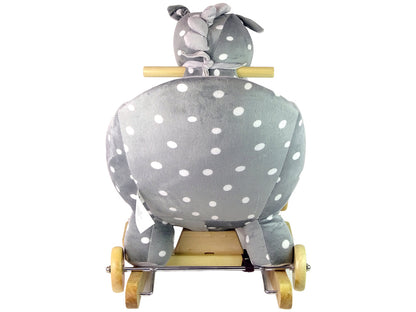 Houpací koník Little Dots 46 cm s hudbou – šedý s puntíky