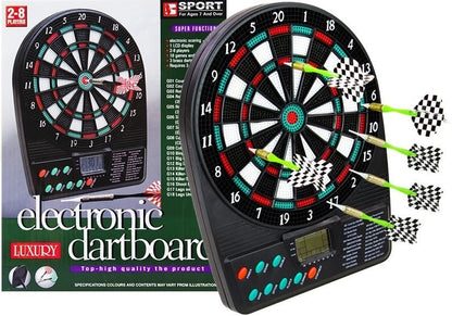 Electronic Dartboard Led Score Display Dart Board 18 Games 3 Darts 12 Spare Tips