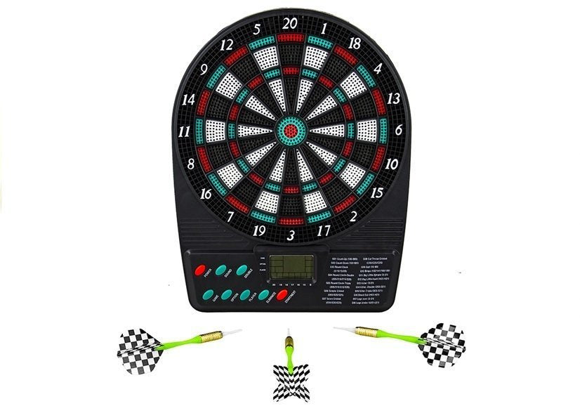 Electronic Dartboard Led Score Display Dart Board 18 Games 3 Darts 12 Spare Tips