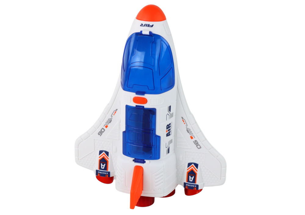 Vesmírná mise – kosmická raketa s kosmonautem a zvuky