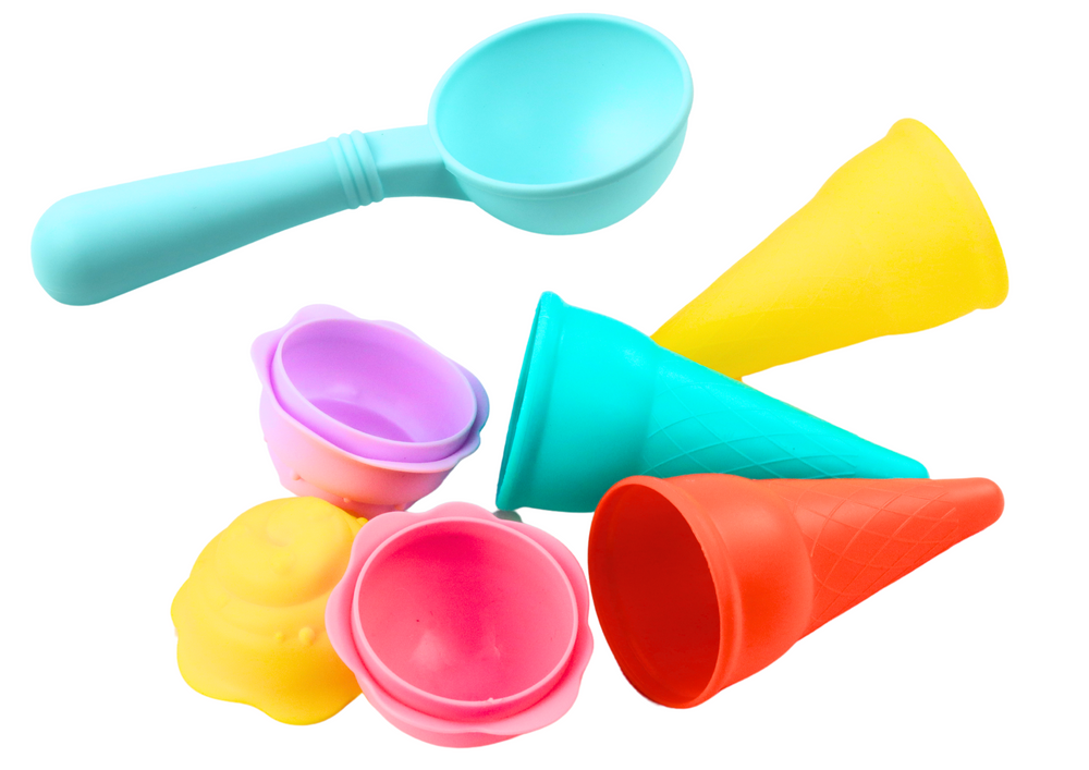 Sada na písek se zmrzlinovými formičkami – 6 dílů, růžová