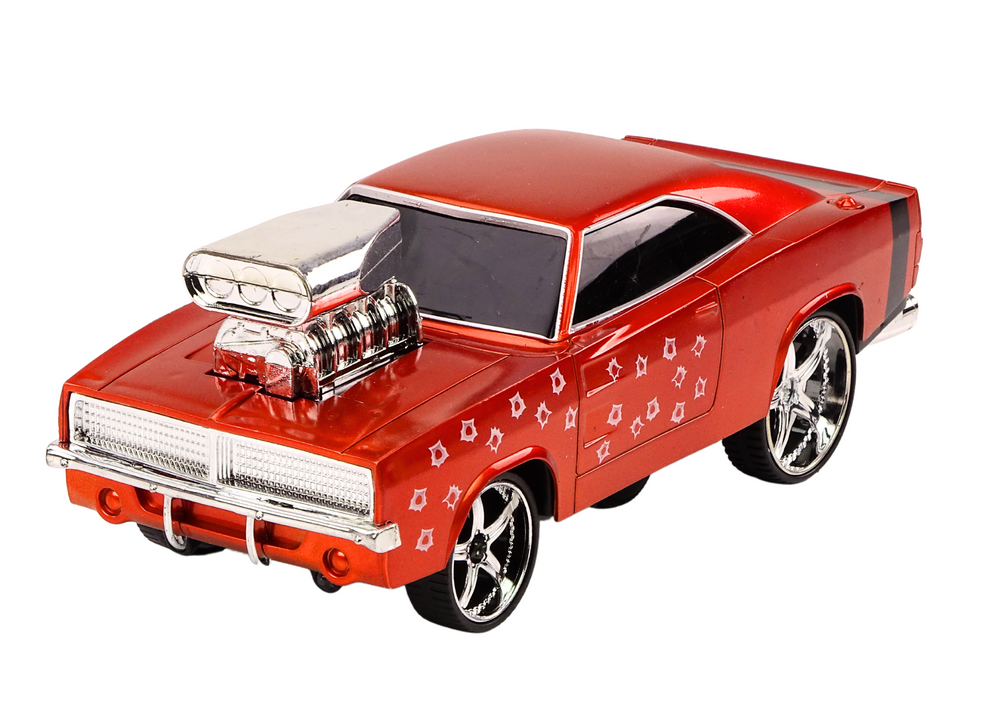 RC auto 1:18 s driftem 360° a světly – červené